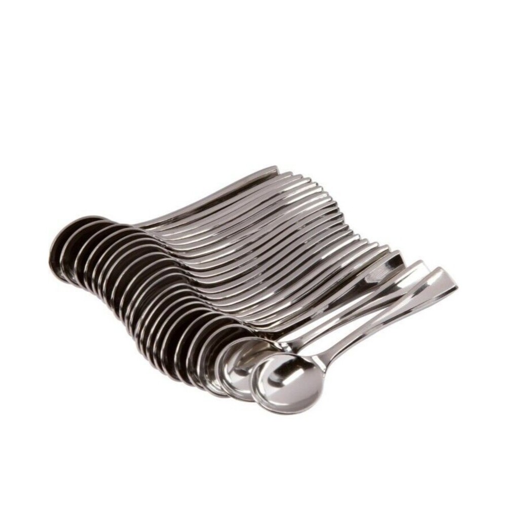 Premium Disposable Mini Dessert Spoons Silver 500 Count Stainless Steel Wedding